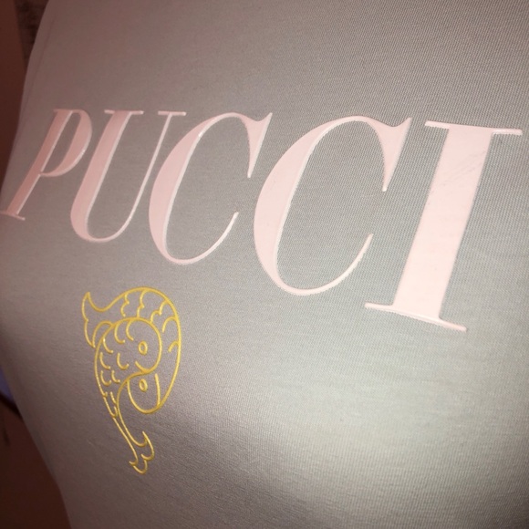 Sz XS Pucci Pisces Fish Logo Print Cotton T-Shirt - Picture 4 of 14